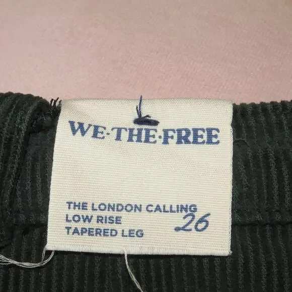 Free People Green London Calling Slouchy Cord Pants - Picture 12 of 14